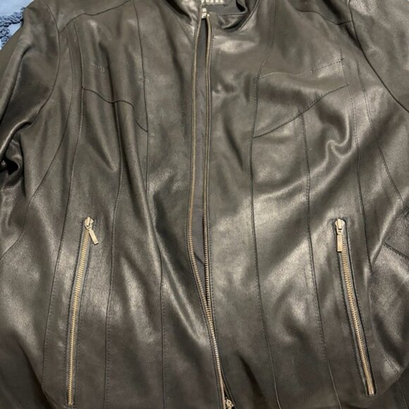 EUC Yansi Fugel Black Genuine Leather Jacket size XL - Picture 5 of 7